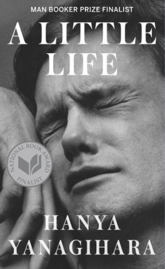 book cover, a man crying in black and white