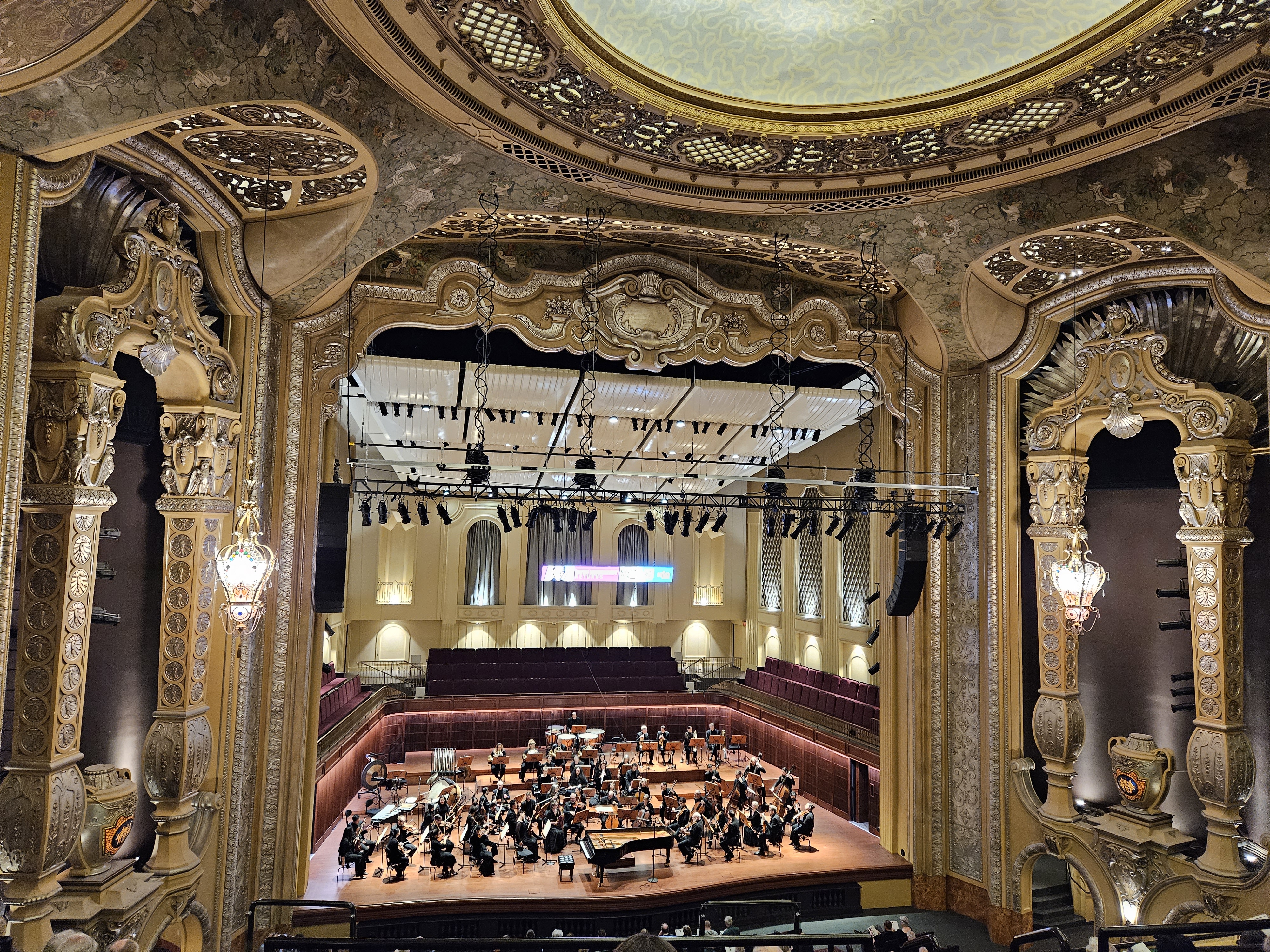 balcony view of orchestra pit