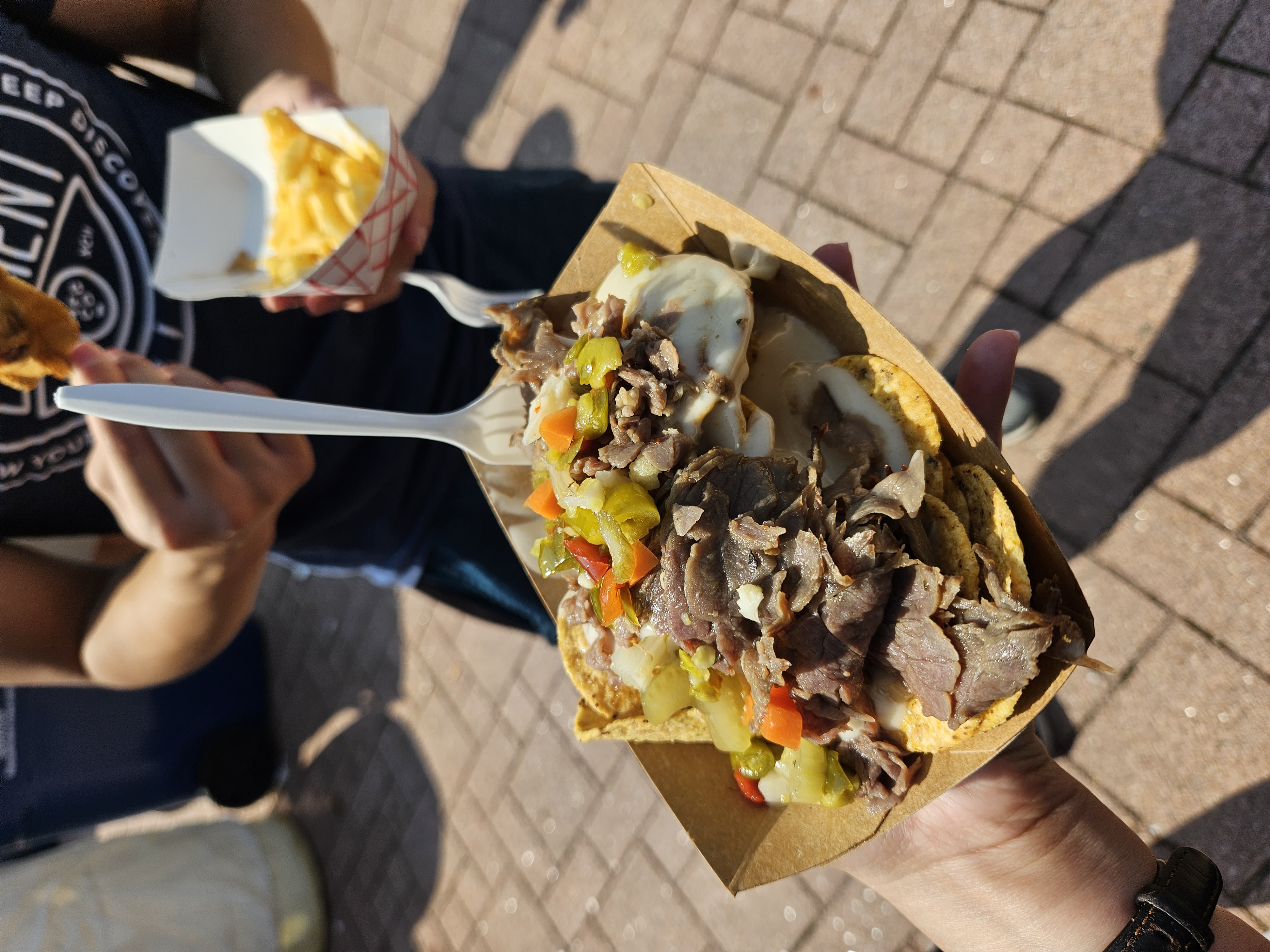 italian beef on nachos