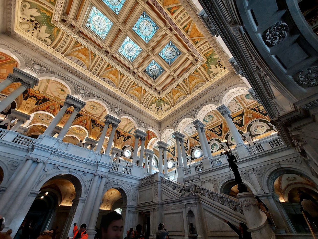 wide painted ceilings in library of congress