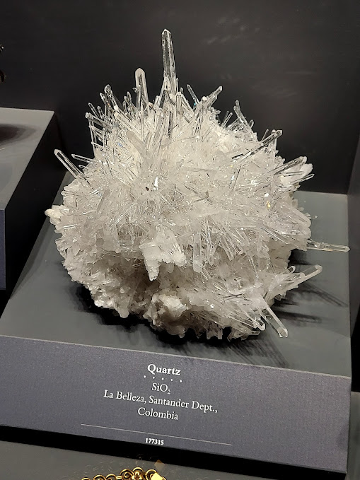 spiky clear and white quartz rock