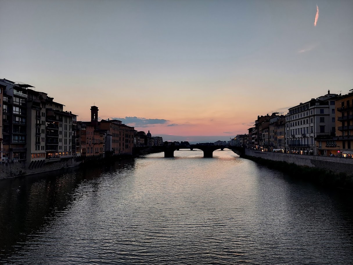 overlooking canal at sunset