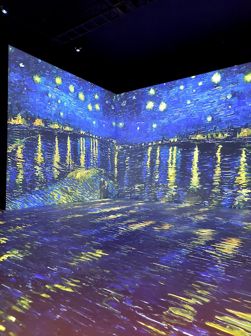 starry night over the rhone projected on walls and floor