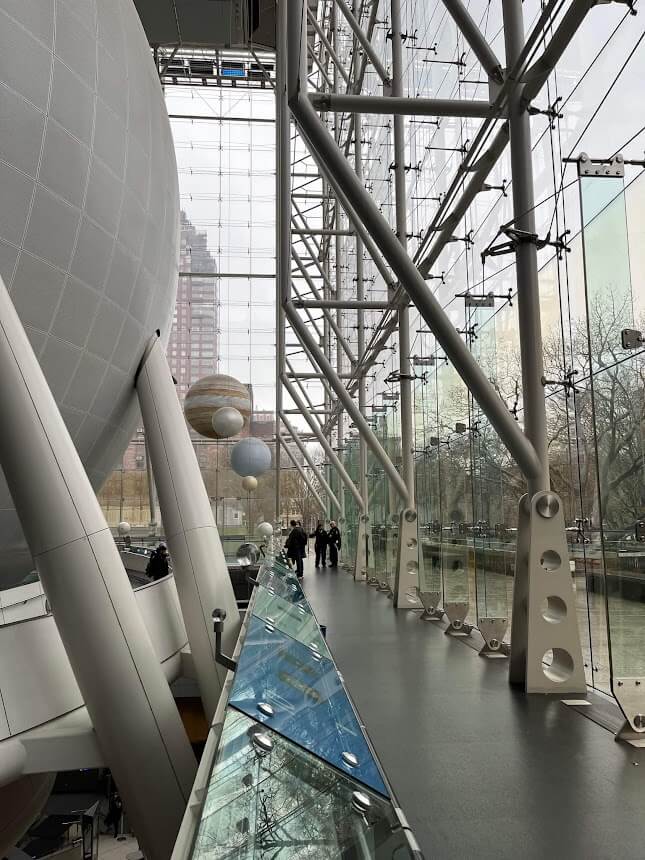 floating planets in glass room