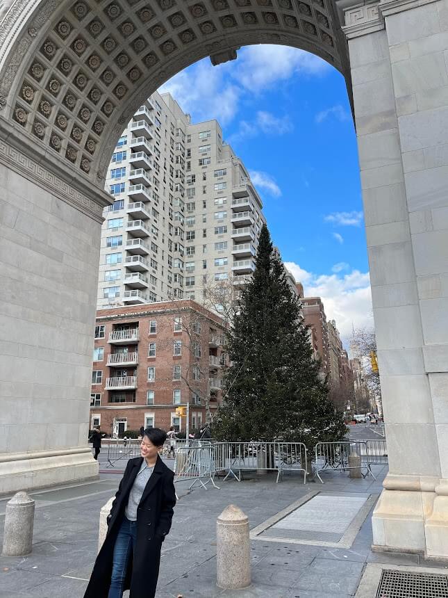 me in front of the washington park arch