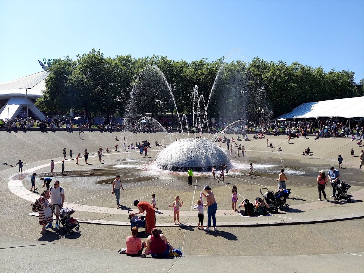 half-sphere fountain shooting water